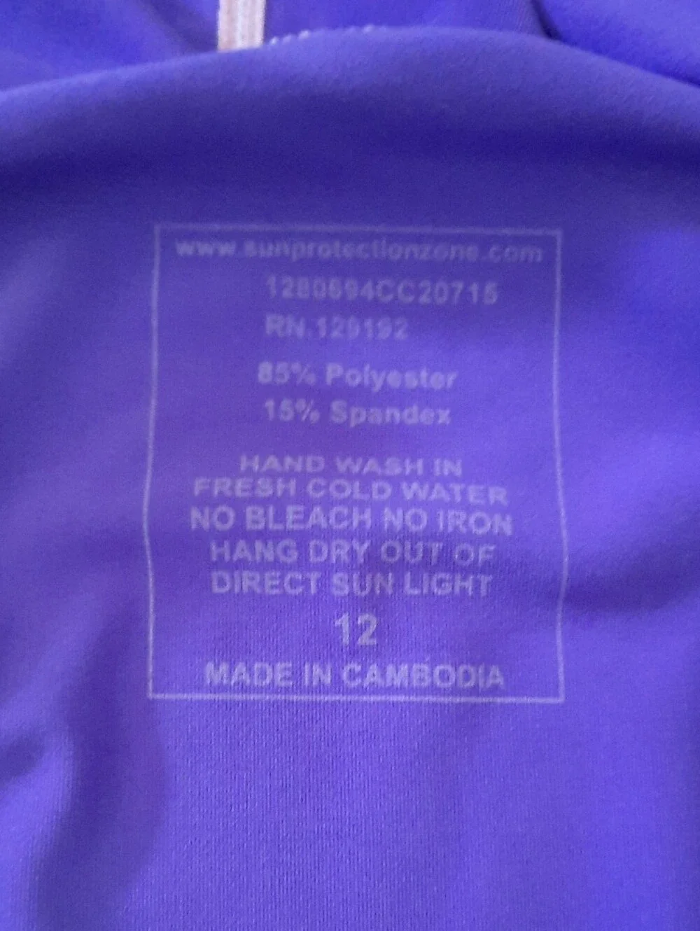Sun Protection Zone lightweight purple